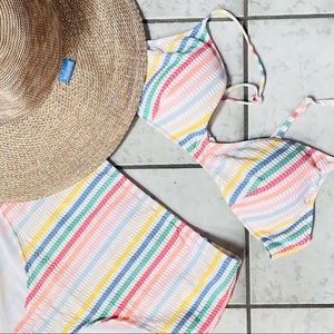 J. Crew Rainbow Bikini Top
